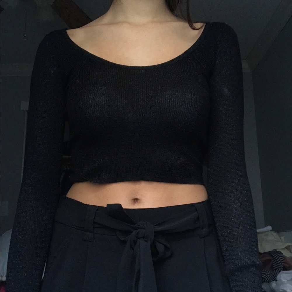 black glitter long sleeve